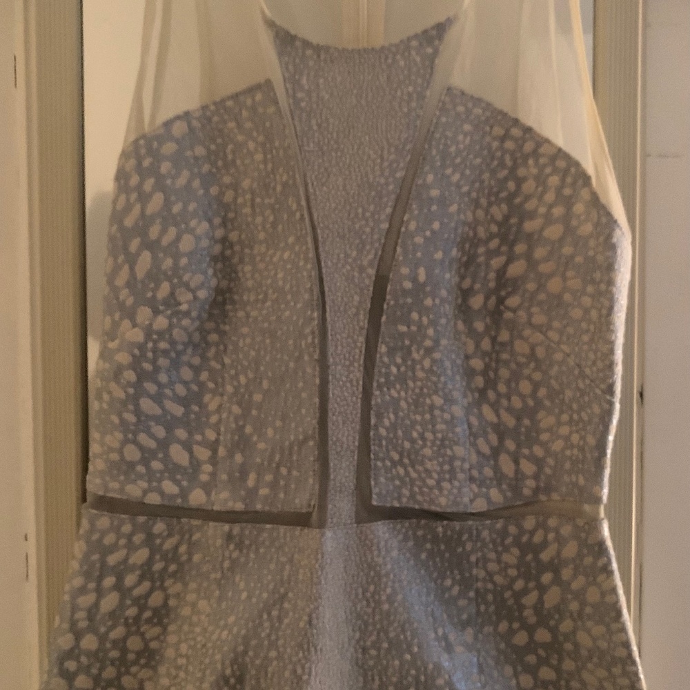 Sachin and Babi illusion ice blue dress